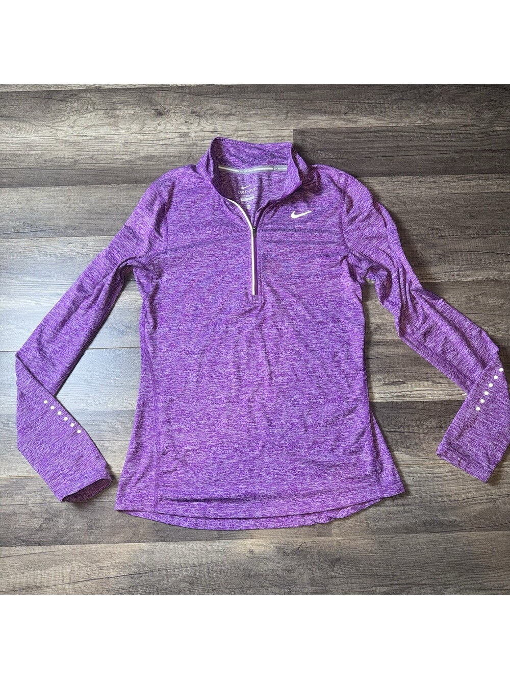 Nike Running Shirt Women's Size XS Dri-Fit Heathered Purple Polyester Blend